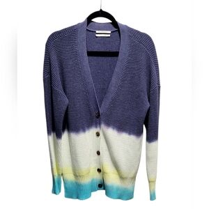 Anthropologie Ombre Cotton Blend Cardigan Sweater Small Button Front